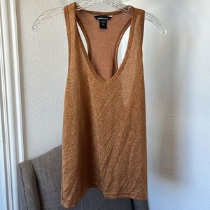 Moda International gold sparkly racerback tank size large